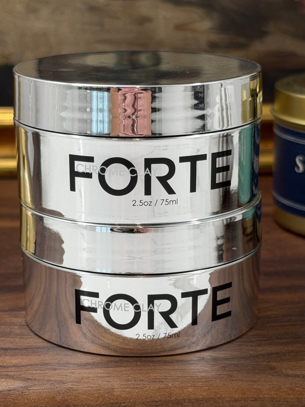 ⁠Lot of 2 Forte Series Chrome Clay Hair Styling Wax Strong Hold Matte 2.5oz/75ml